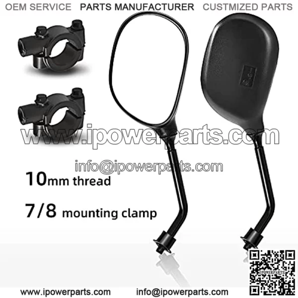 Trkimal Universal Adjustable ATV Motorcycle 360 Degrees Ball-Type Side Rearview Mirror with 7/8?? Handlebar Mount Compatible for Motorcycle, Scooter, Atv, Dirt Quad Bike, Etc.