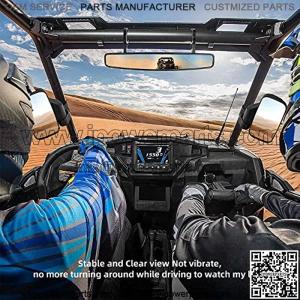 UTV Side Mirrors with 1.75" -2" Roll Bar Cage, UTV Mirrors 360 Degree Adjustable SXS Mirrors Compatible with Polaris RZR Kawasaki Teryx Mule Pioneer Yamaha YXZ - Image 2