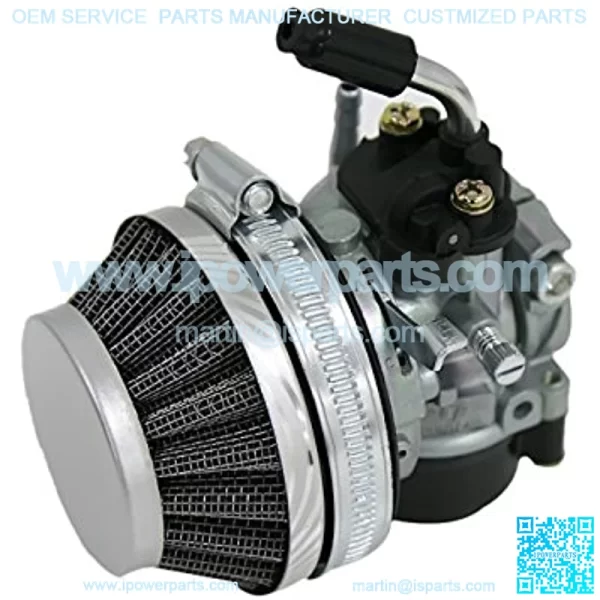 Silver Carburetor Air Filter Assembly Replacement for 49cc 50cc 60CC 66CC 70cc 80cc 2 Stroke Engine Rcooter Motorized Bicycle,Mini Pocket Bike