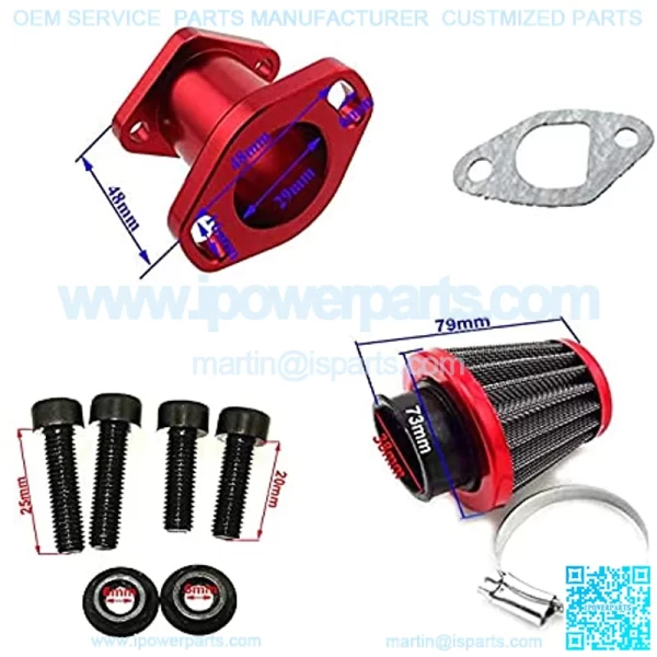 Racing Performance 26mm Carb Carburetor Intake Manifold Air Filter Set For 212cc GX200 Chinese 196cc Clones Engine Go Kart Mini Bike - Image 5