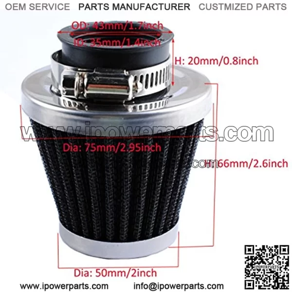 PZ19 Carburetor for Compatible with ATV Cable Choke Carb Gaskets with 35mm Motorcycle Air Filter Fuel Filters for Made 50cc 70cc 90cc 100cc 110cc 125cc Dirt Bike Scooter Go Karts - Image 2