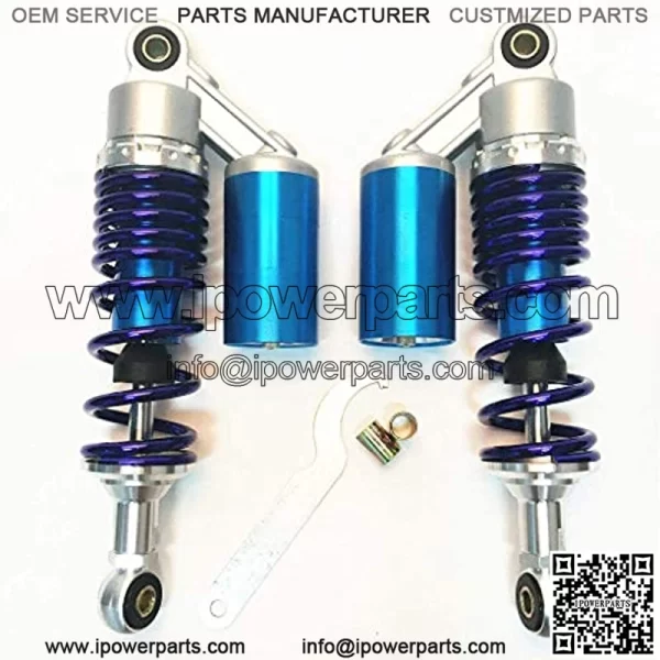 340mm Motorcycle Air Shock Absorbers Universal Fit for Honda Suzuki Kawasaki ATV Go Kart Quad Dirt Sport Bike (Blue)