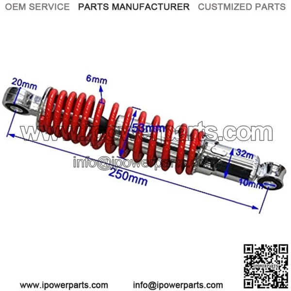 Pack of 2 Front Shock 250mm 9.84" Absorber Sensa-Trac Suspension for ATV 4 Wheeler Quad Bikes - Image 4