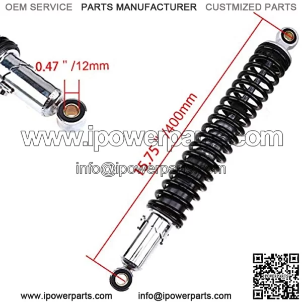 Motorcycle Shock Motorcycle Rear Shock 15.7"/400mm Universal Rear Suspension 1Pair Black - Image 3