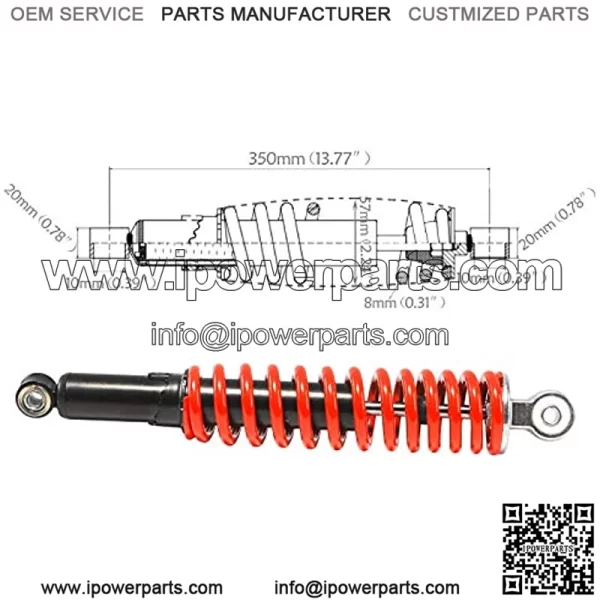 2PCS 13.75'' 350mm Front Shock Absorber Shocker Suspension for Quad ATV Dune Go Kart - Image 5