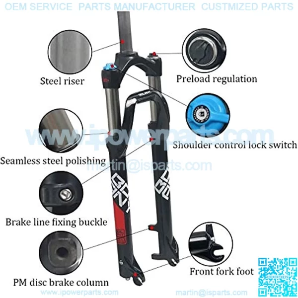 26 Inch Suspension Fork Hydraulic Front Absorber Snowmobile Magnesium Alloy 4.0 Tires Off-Road Bicycle 135MM - Image 3