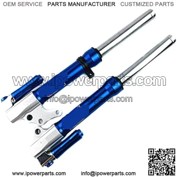 Universal 60/400mm Motorcycle Front Suspension Hydraulic Front Shock Absorber Fit For Yamaha Scooter BWS RSZ JOG Damper (Color : 27-370mm blue)