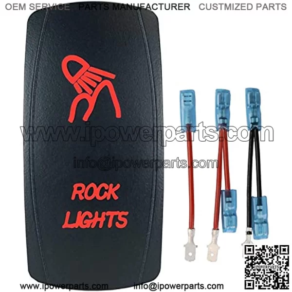 8 Gang Aluminum Rocker Switch Panel Toggle Dash 5 Pin ON/Off Pre-Wired Rocker Switch Red Backlit Switch for Automotive Car Marine Boat RV