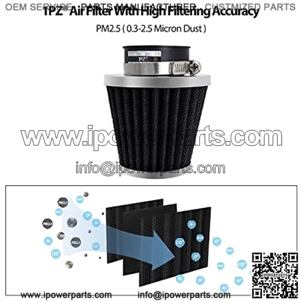 AR2-F01 38/39/40mm Air Filter Intake Cleaner Replacement for 50cc 90cc 110cc 125cc 150cc 200cc GY6 Motorcycle ATV Scooter Quad Go Kart Moped Pit Dirt Racing Bike Yamaha Suzuki Baja TaoTao - Image 3