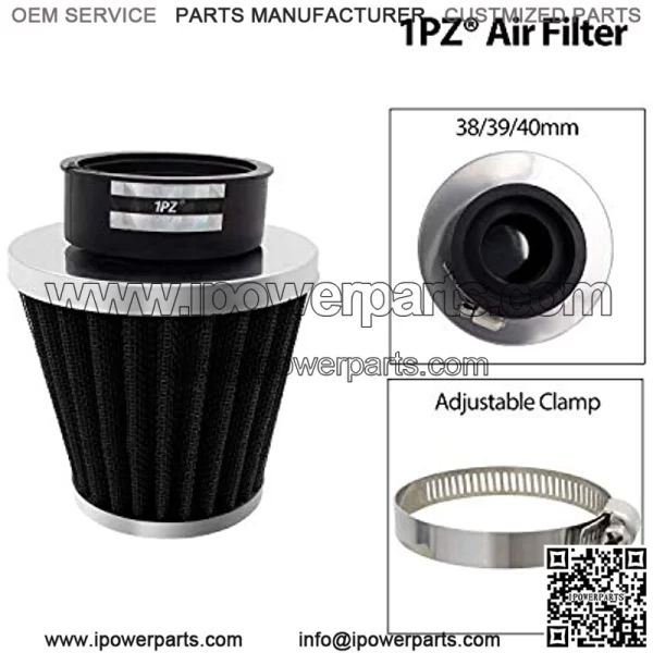 AR2-F01 38/39/40mm Air Filter Intake Cleaner Replacement for 50cc 90cc 110cc 125cc 150cc 200cc GY6 Motorcycle ATV Scooter Quad Go Kart Moped Pit Dirt Racing Bike Yamaha Suzuki Baja TaoTao - Image 4