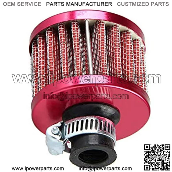 Universal 12mm Mini Red Cone Cold Air Intake Filter Turbo Vent Breather Car - Image 4