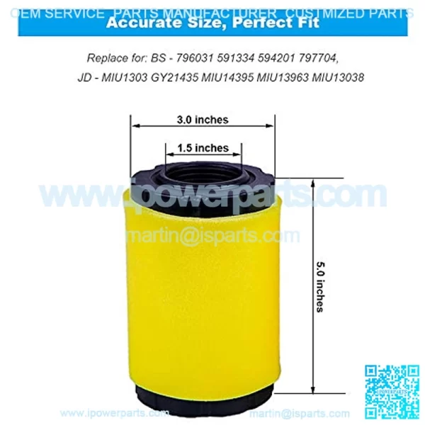 796031 Air Cleaner w/ Fuel Filter, Replace for B&S 591334 594201 797704 31A507 31A607, Lawn Mower Air Filter - Image 3