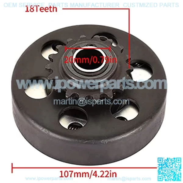 Go Kart Centrifugal Clutch 18 Tooth 3/4" Bore #35 Chain 20mm Hole Compatible with Mini Bike and Go Kart Racing - Image 2