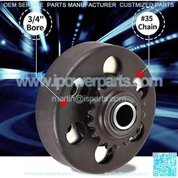 Go Kart Centrifugal Clutch 18 Tooth 3/4" Bore #35 Chain Compatible with Mini Bike and Go Kart Racing - Image 3