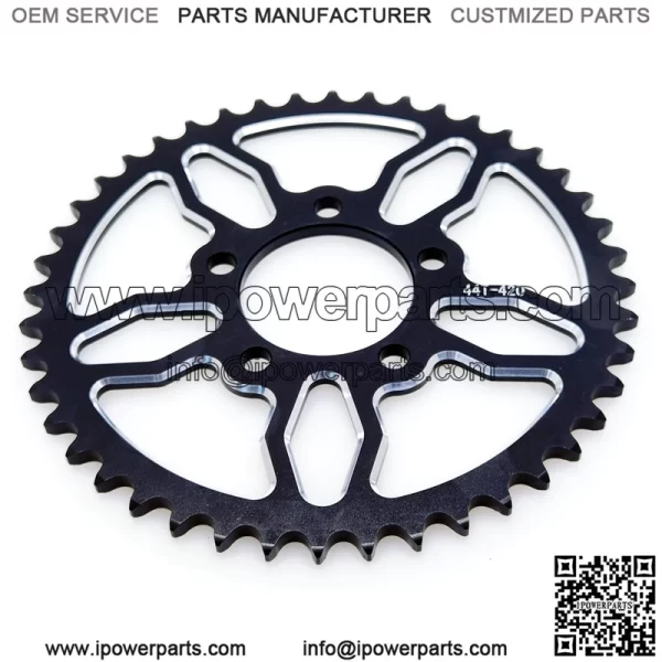 Black anodized AL7075 44T #420 sprocket - Image 3