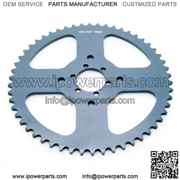 54T 40mm #420 silver gray sprocket - Image 2