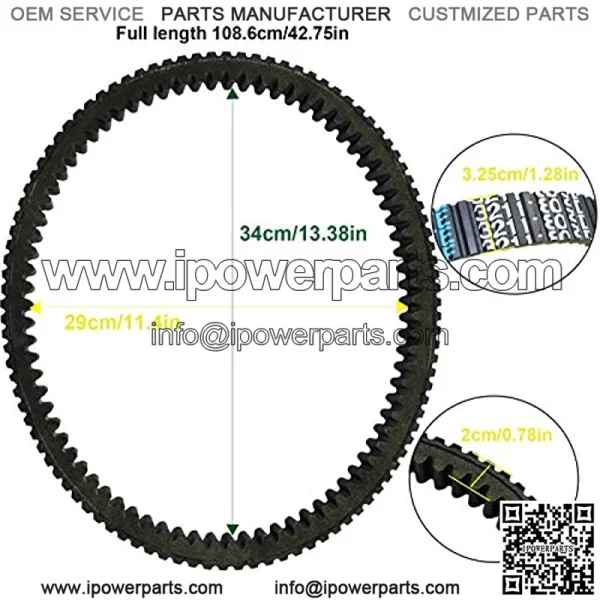 3211180 Polaris Belt Heavy Duty CVT Drive Belt for 2014-2021 Polaris RZR XP 1000/ RZR XP4 1000/RZR 1000/2016-2021 RZR 1000S/2011-2020 RZR 900 All Models-OEM 3211180/3211148/3211172 - Image 2