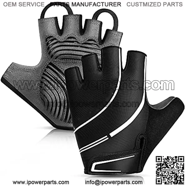 Reinforced Sports Cycling Bike Gloves - Padded Road Mountain Gloves - Shock-Absorbing BreathHalf Finger Bicycle Gloves for Men Women
