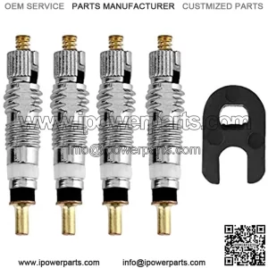 Solenoid Valve and Accessories Bicycle Tyre Bike Tire Valve Cores+ Valve Core Removal Tool Bike Accessories Tire Valve Cores Plus Removal Tool for Pipeline Valve Control (Color : 4Pcs)