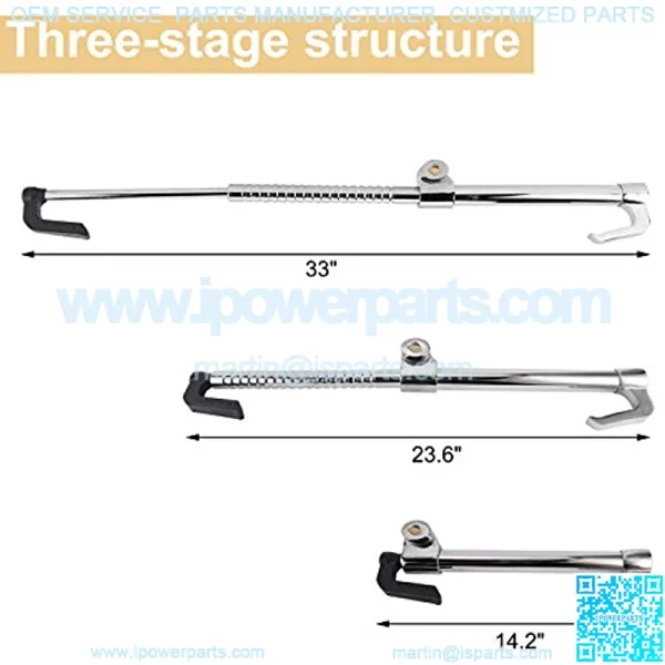 Universal High Security Stainless Steel Steering Wheel Lock,Extendable Double Hook Car Clutch Brake Lock - Image 2