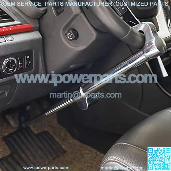 Universal High Security Stainless Steel Steering Wheel Lock,Extendable Double Hook Car Clutch Brake Lock - Image 3