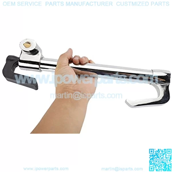 Universal High Security Stainless Steel Steering Wheel Lock,Extendable Double Hook Car Clutch Brake Lock - Image 4