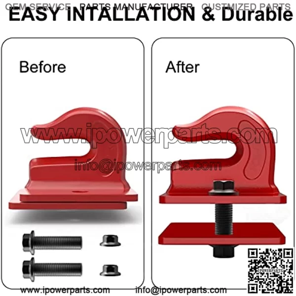 Enhanced Tractor Bucket Hooks 3/8" (2 Pack),Heavy Duty Tow Hook Grab Hooks for Tractor Bucket,G70 Forged Steel Bolt Hook Work for Rv,Utv,Truck Tractor Bucket Accessories Max 15,000 lbs,Red - Image 4