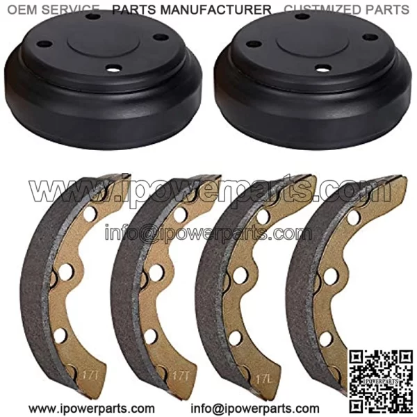 Golf Cart Brake Drums & Brake Shoes Maintenance Kit for Club Car DS and Precedent 1995-up