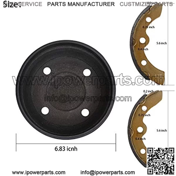 Golf Cart Brake Drums & Brake Shoes Maintenance Kit for Club Car DS and Precedent 1995-up - Image 3