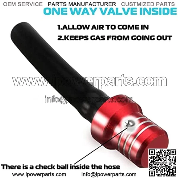 2Pcs ATV Gas Tank Vent Hose Air Vent Hose Gas Fuel Cap Universal CNC Tube One Way Valve Aluminum Breather for KLX110 KX65 - Image 3