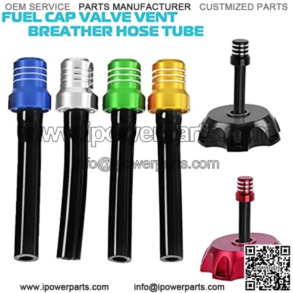 2Pcs ATV Gas Tank Vent Hose Air Vent Hose Gas Fuel Cap Universal CNC Tube One Way Valve Aluminum Breather for KLX110 KX65 - Image 4