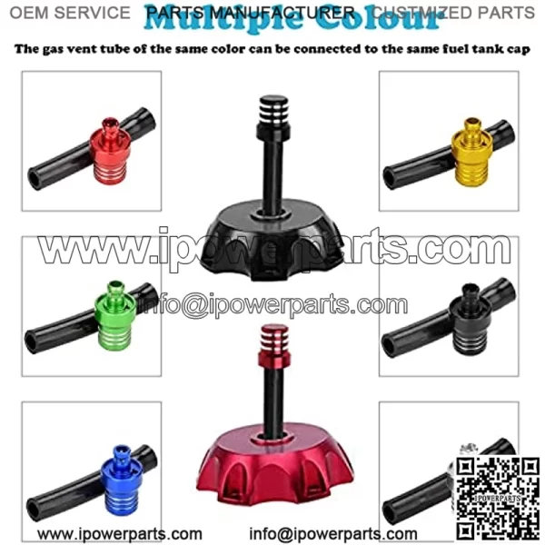 2Pcs ATV Gas Tank Vent Hose Air Vent Hose Gas Fuel Cap Universal CNC Tube One Way Valve Aluminum Breather for KLX110 KX65 - Image 5
