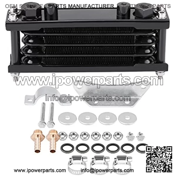 Universal Engine Oil Cooler Kit Motorcycle Oil Cooler Cooling Radiator for Motorbike Dirt Bike 50CC-200CC(Black)