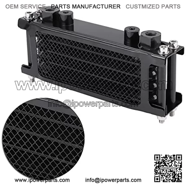 Universal Engine Oil Cooler Kit Motorcycle Oil Cooler Cooling Radiator for Motorbike Dirt Bike 50CC-200CC(Black) - Image 5