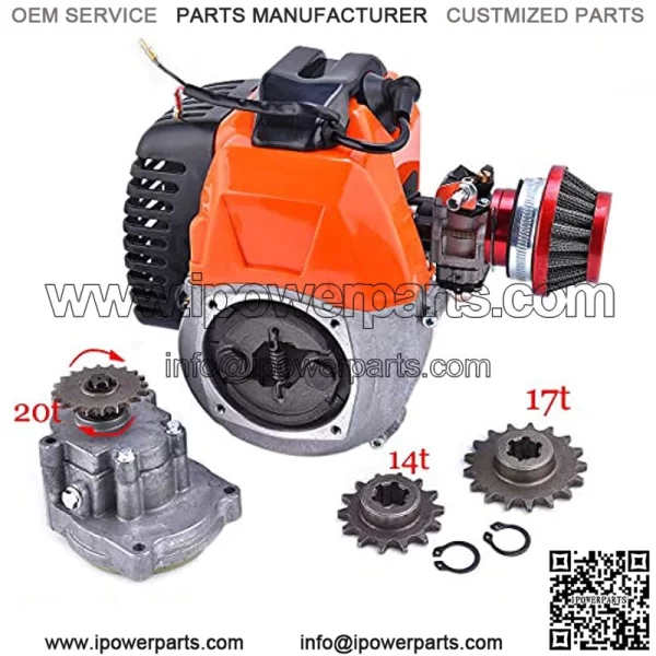 49cc 2 stroke Gas Scooter Engine Throttle CGrip Kit W/Racing Air Filter for ScooterX EVO Pep Boys Stand Up Scooter Bicycle Motorized DIY - Image 2