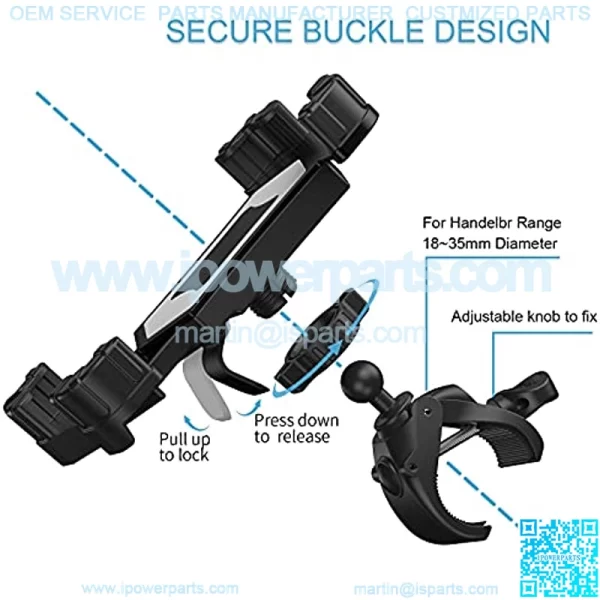 Anti Shake & Super Stable Bike Phone Mount Holder,4.7-6.8 lnches Universal for All Smart Phone, Motorcycle,Bike,Stroller,Scooter Handlebars Holder - Image 2