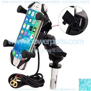 Motorcycles Phone Mount with Charger Grip Mobile Phone Holder GPS Navigation Bracket for BMW S1000RR Suzuki GSX 1300R Hayabusa GSX-R 600 750 1000 Yamaha YZF Kawasaki Ninja Honda CBR New