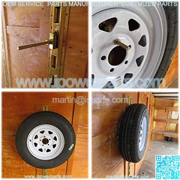 Spare Tire Holder Mount for X-Track Tie Down Anchor Points Bolt Hanger Spare Wheel Carrier Etrack Rail System Accessories for Enclosed Trailers Wall Trucks Semis Garages Motorcycle Shelf - Image 5