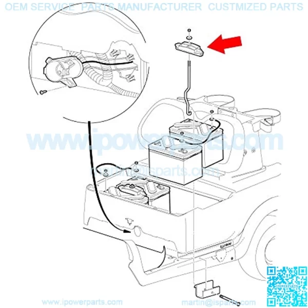 12V Battery Hold Down Plate with Rods Kit for Club Car Precedent 2004-2009 Electric Golf Cart - Image 4