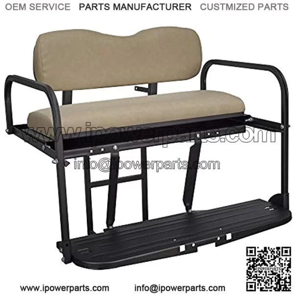 Club Car Precedent Golf Cart Flip Folding Rear Back Seat Kit - Buff