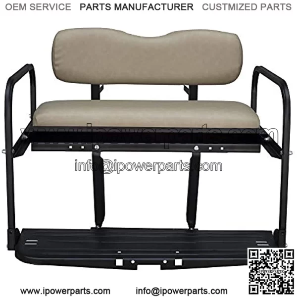 Club Car Precedent Golf Cart Flip Folding Rear Back Seat Kit - Buff - Image 3