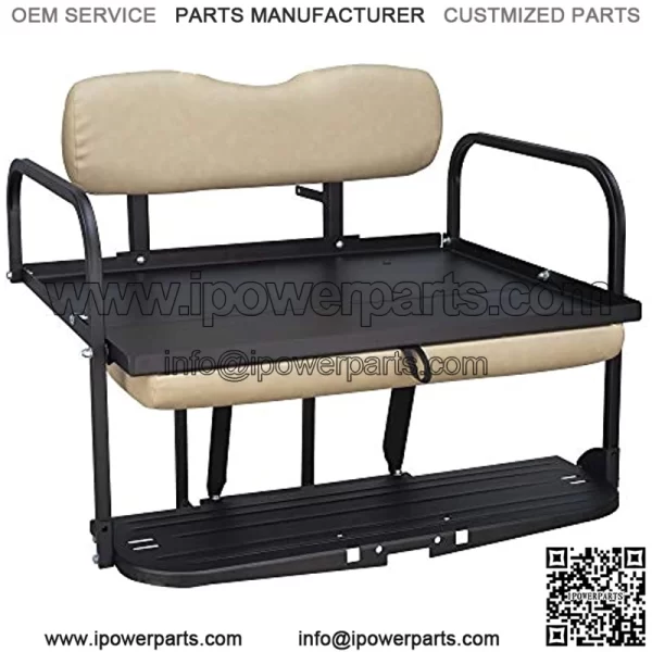 Club Car Precedent Golf Cart Flip Folding Rear Back Seat Kit - Buff - Image 4