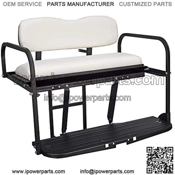 Club Car Golf Cart Flip Folding Rear Back Seat Kit - White