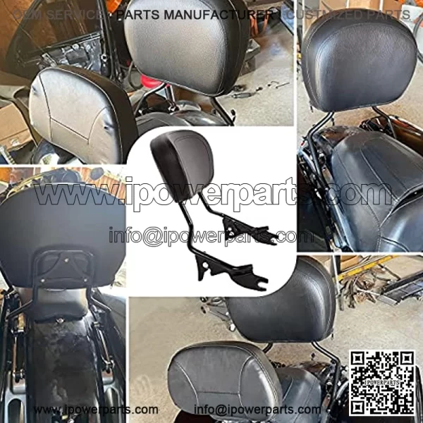 Black Detachable Backrest Sissy Bar With Pad for Harley Touring 2009 2010 2011 2012 2013 2014 2015 2016 2017 2018 2019 2020 2021 - Image 3