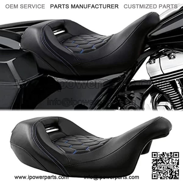 Solo Touring Seat Driver Rider Pillion Leather Seat Fit For Harley Road King Road Glide Street Glide Electra Glide Ultra Classic 2009-2020 - Image 2