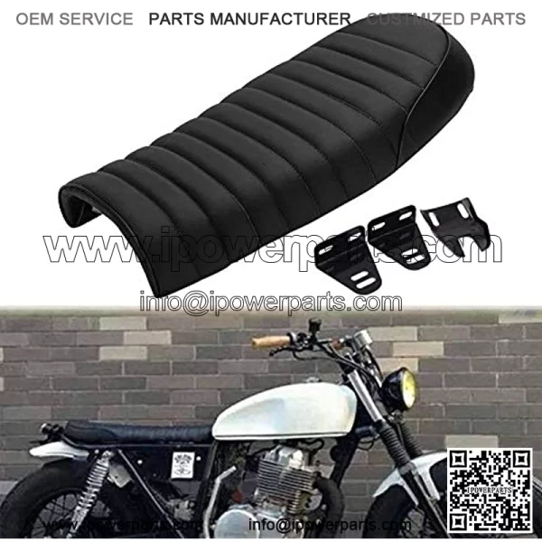 Motorcycle Cafe Racer Seat Universal Flat Brat Vintage Saddle Seat For CB Yamaha XJ (Black) - Image 5