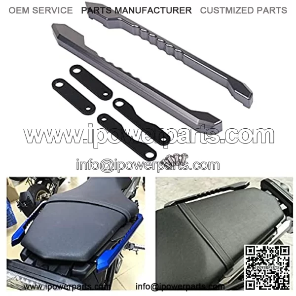 Motorcycle Passenger Rear Grab Bar Rear Seat Rail Kit Grab Handles Hand Grips Tail Handle Armrest for Yamaha MT09 FZ09 MT-09 FZ-09 MT 09 FZ 09 2013 2014 2015 2016 2017 2018 2019 2020 2021(Titanium)