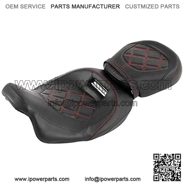 Rider and Passenger Seat 2-Up Motorcycle Low Pofile Seat Fit For Harley Touring Road King Road Glide Street Glide Electra Glide Ultra Classic 2009-2021 - Image 2