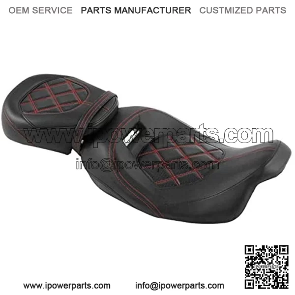 Rider and Passenger Seat 2-Up Motorcycle Low Pofile Seat Fit For Harley Touring Road King Road Glide Street Glide Electra Glide Ultra Classic 2009-2021 - Image 3