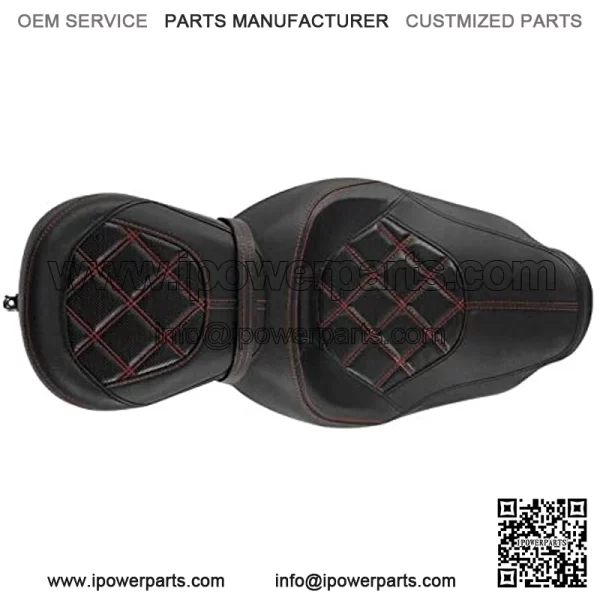Rider and Passenger Seat 2-Up Motorcycle Low Pofile Seat Fit For Harley Touring Road King Road Glide Street Glide Electra Glide Ultra Classic 2009-2021 - Image 4